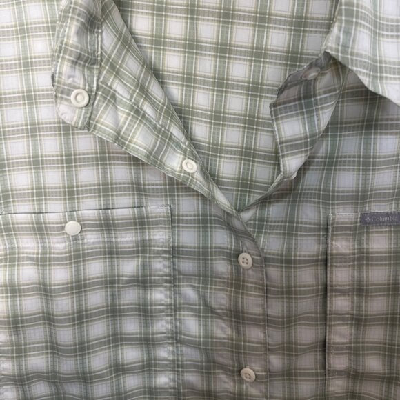 Columbia Plaid LS Shirt Womens 2X Green New Omni Wick Shade Fishing - Picture 6 of 16